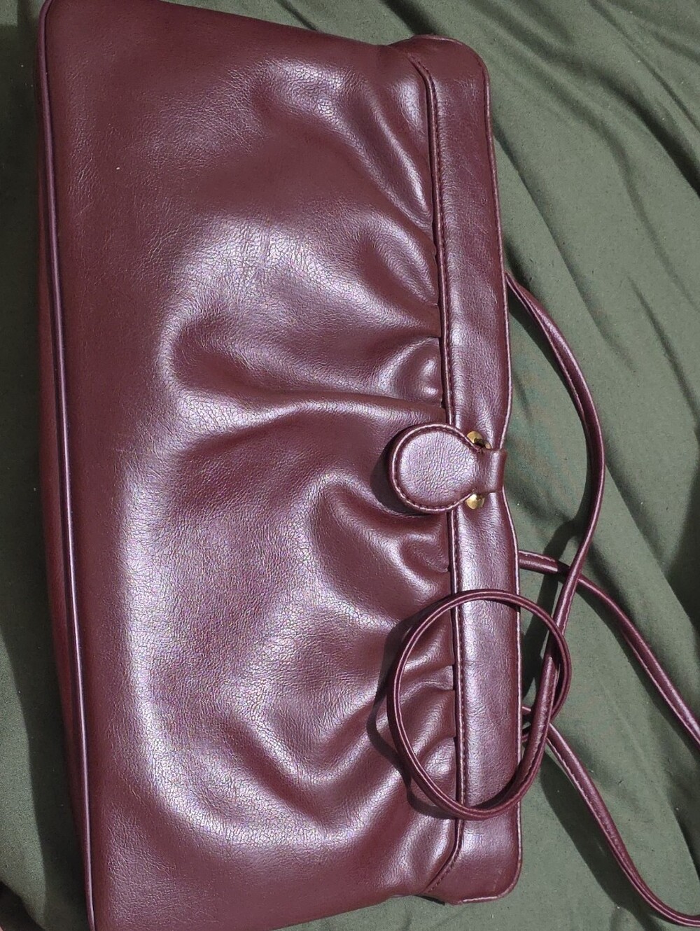 Minimalist Leather Clutch Wristlet in Burgundy